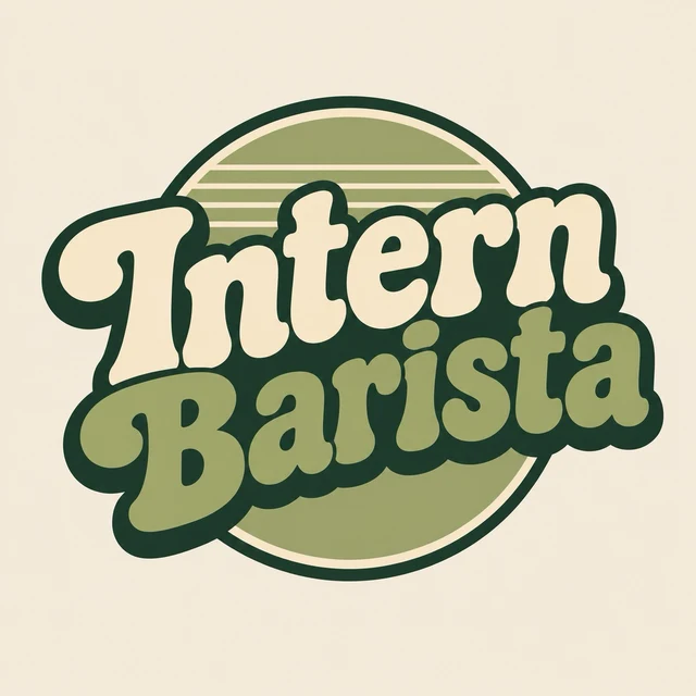 Intern Barista retro logo